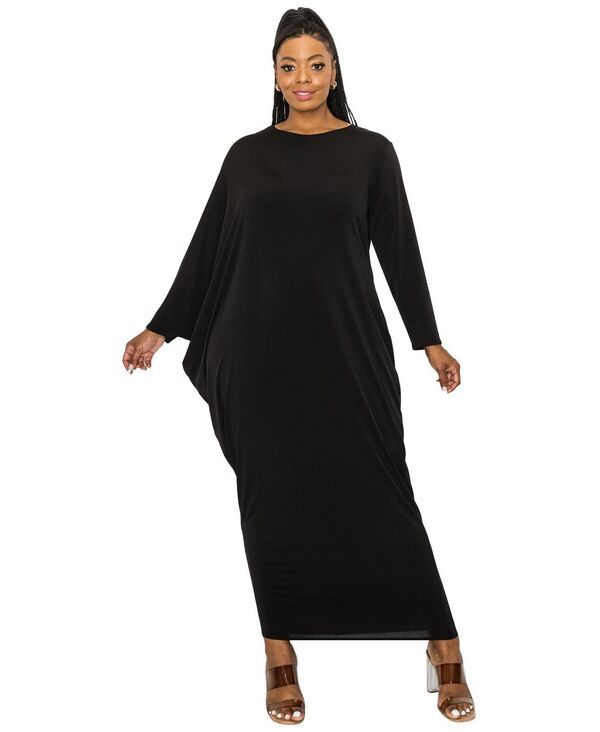 リブド レディース トップス ワンピース アシンメトリー プラスサイズ マキシ L I V D Plusize Louellasymmetrical Maxi Dress Black ブラック