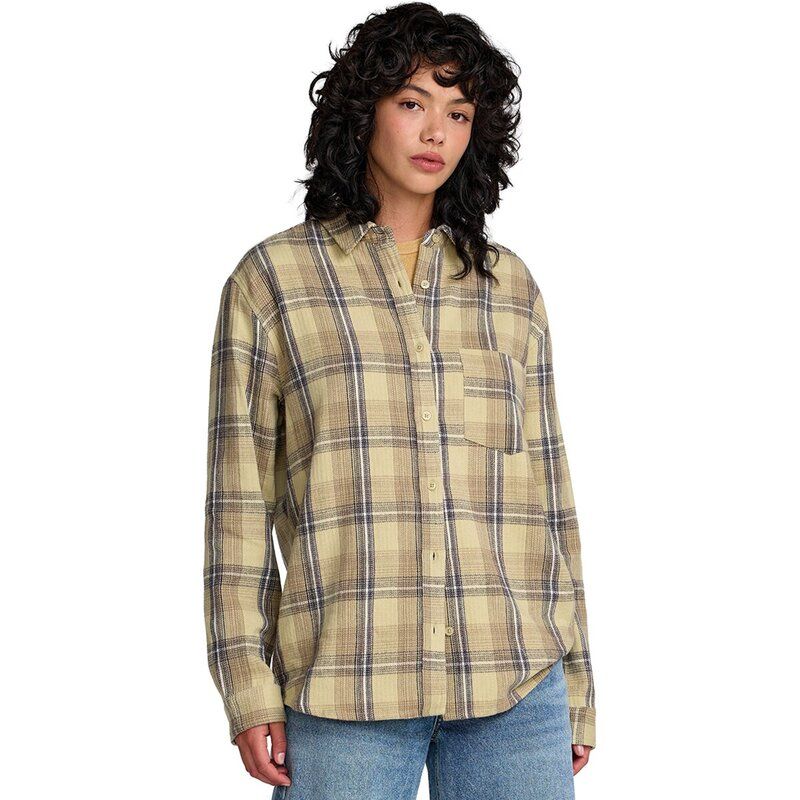 ルーカ レディース トップス Tシャツ RVCA Breeze Flannel Shirt Womensage Green グリーン