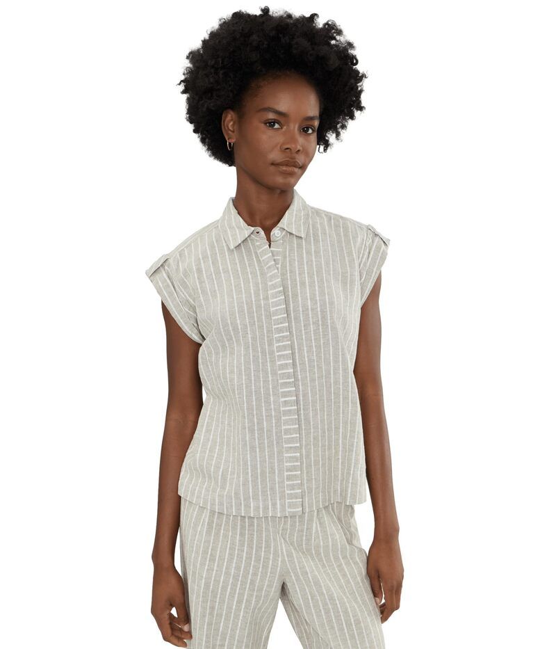 ニックプラスゾーイ レディース トップス シャツ リネン NICZOE Lurex Linen Resort Shirt Neutral Multi マルチカラー