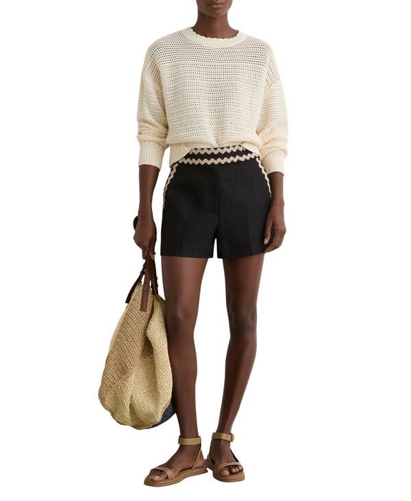 レイス レディース ボトムス ハーフパンツ・ショーツ ショートパンツ リネン REISS Womens Linen WaveTrim Shorts Black ブラック 40,170円