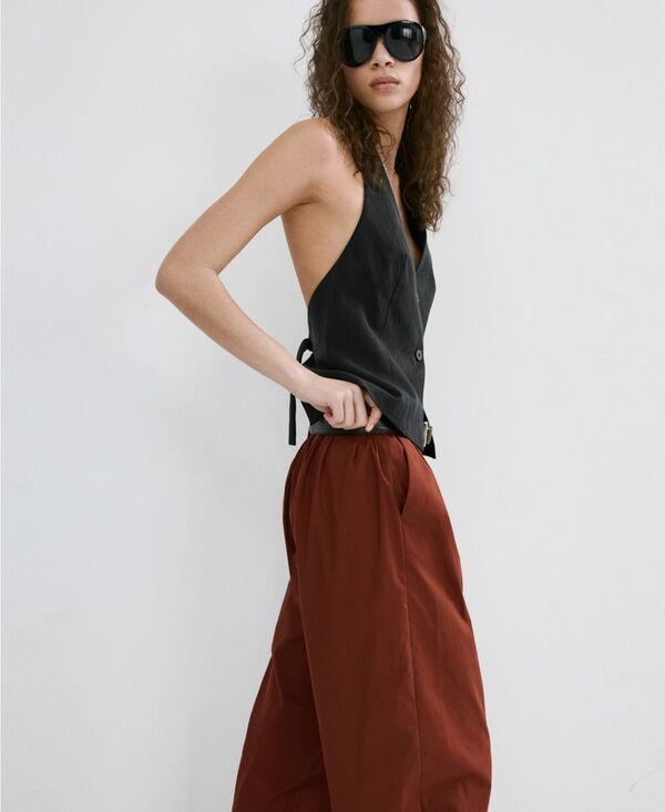 マンゴ レディース トップス シャツ ベスト MANGO Womens Lyocell Suit Vest Black ブラック