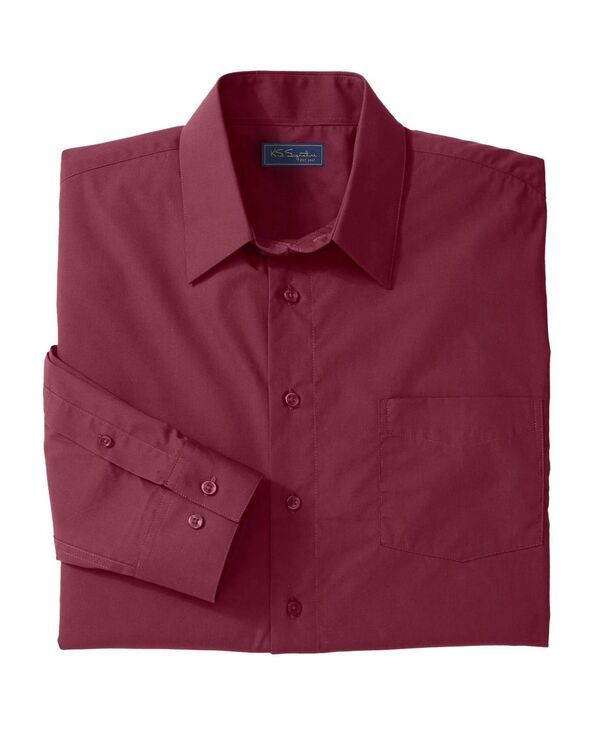 キングサイズ メンズ トップス シャツ KingSize Mens WrinkleFree Dresshirt Rich burgundy バーガンディ