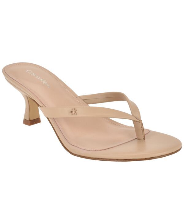 カルバンクライン レディース シューズ サンダル ヒール Calvin Klein Womens Opelle Tape red Kitten Heel Sandals New Lite Latte