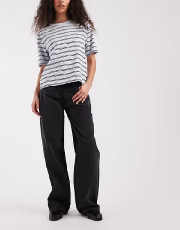 デイジーストリート レディース ボトムス デニムパンツ ローライズ ジーンズ Daisy Street low rise boyfriend jeans in washed BLACK WASHED