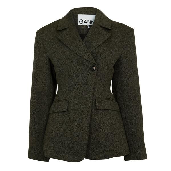 ガニー レディース アウター ジャケット・ブルゾン ブレザー Ganni Womensuiting Blazer Forest Night フォレスト