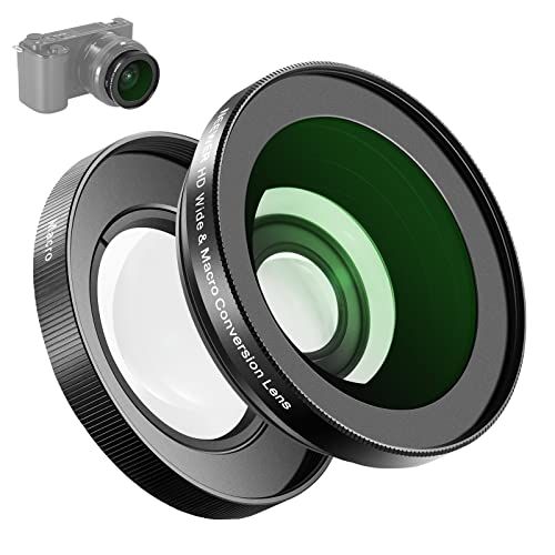 NEEWER 40.5mm HD広角レンズ ZV-1F ZV-E10 A5000 A6000対応 LS-30 ブラック | 2in1, 18mm広角&10倍マクロ追加レンズ, 延長チューブ付き, バヨネットマウントレンズアダプター★m 3b9e74ab