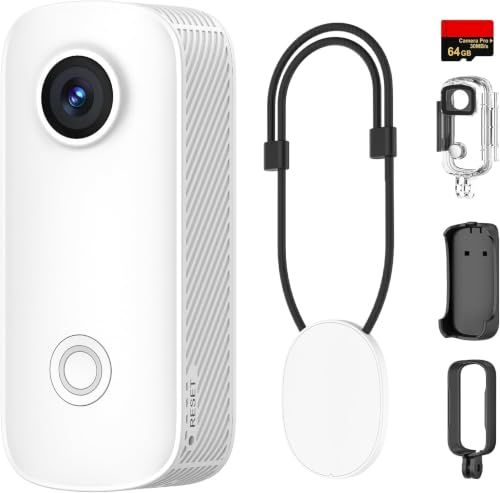 SJCAM C100 Pro 64GB｜4K 2K30fps 140分連続撮影対応 超小型アクションカメラ｜Vlog用 手ブレ補正 8倍ズーム｜30m防水 ウェアラブルカメラ｜120°広角 f/2.5レンズ｜Wi-Fiクイック接続対応｜バイク cb416dfb