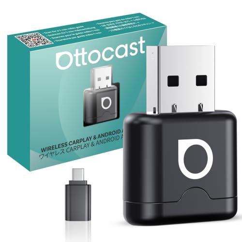 【公式】Ottocast Mini Aura ワイヤレスCarPlay/Android Autoアダプター ブラックmt