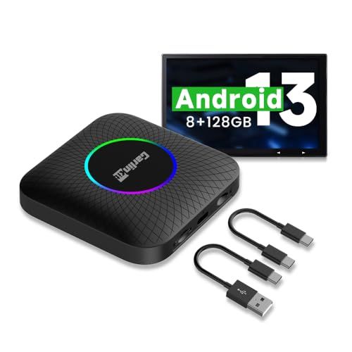 CarlinKit Tbox Ambient Android13.0 Ai Box 8+128GB ワイヤレスCarPlay/Android Auto Youtube等の動画視聴可能 内蔵GPS 画面２分割表示可能 無線接続 SIMカード対応 efb335f9