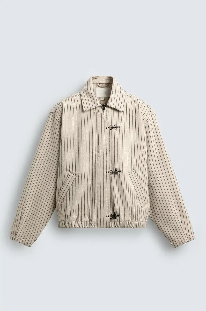 ZARA ストライプ トグル ボタン クロップド ジャケット L 26ss 新品