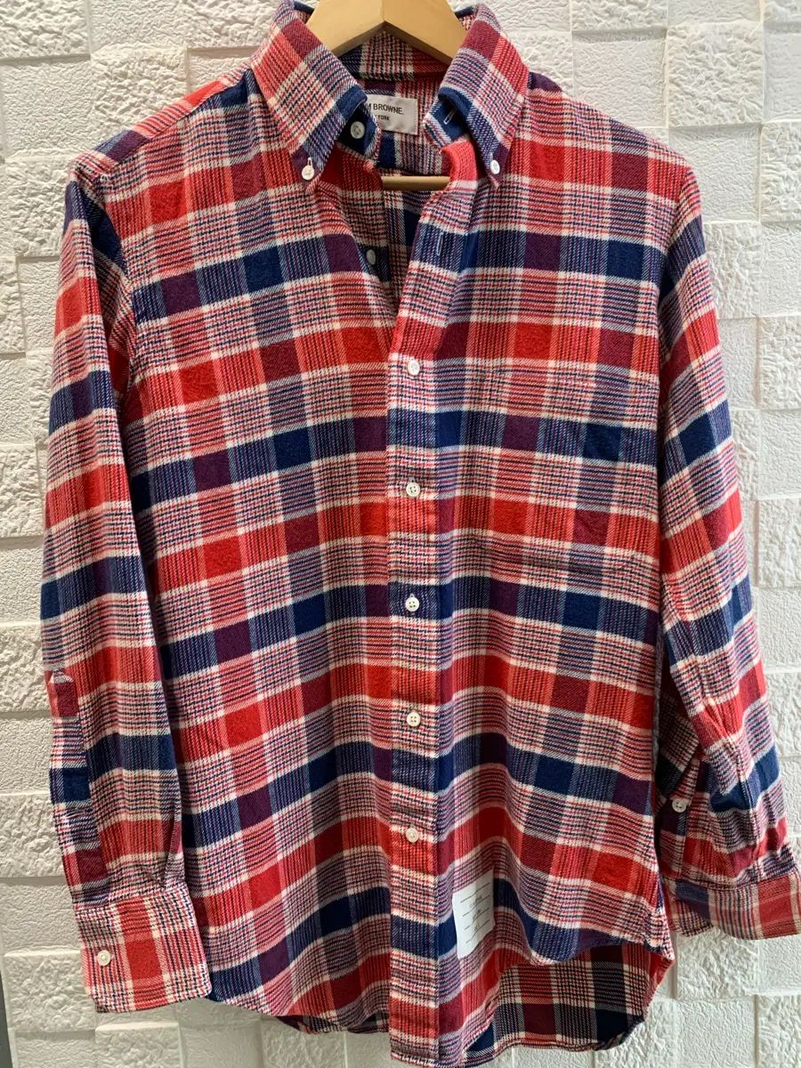 <正規品> トム・ブラウン CHECK シャツ レッド