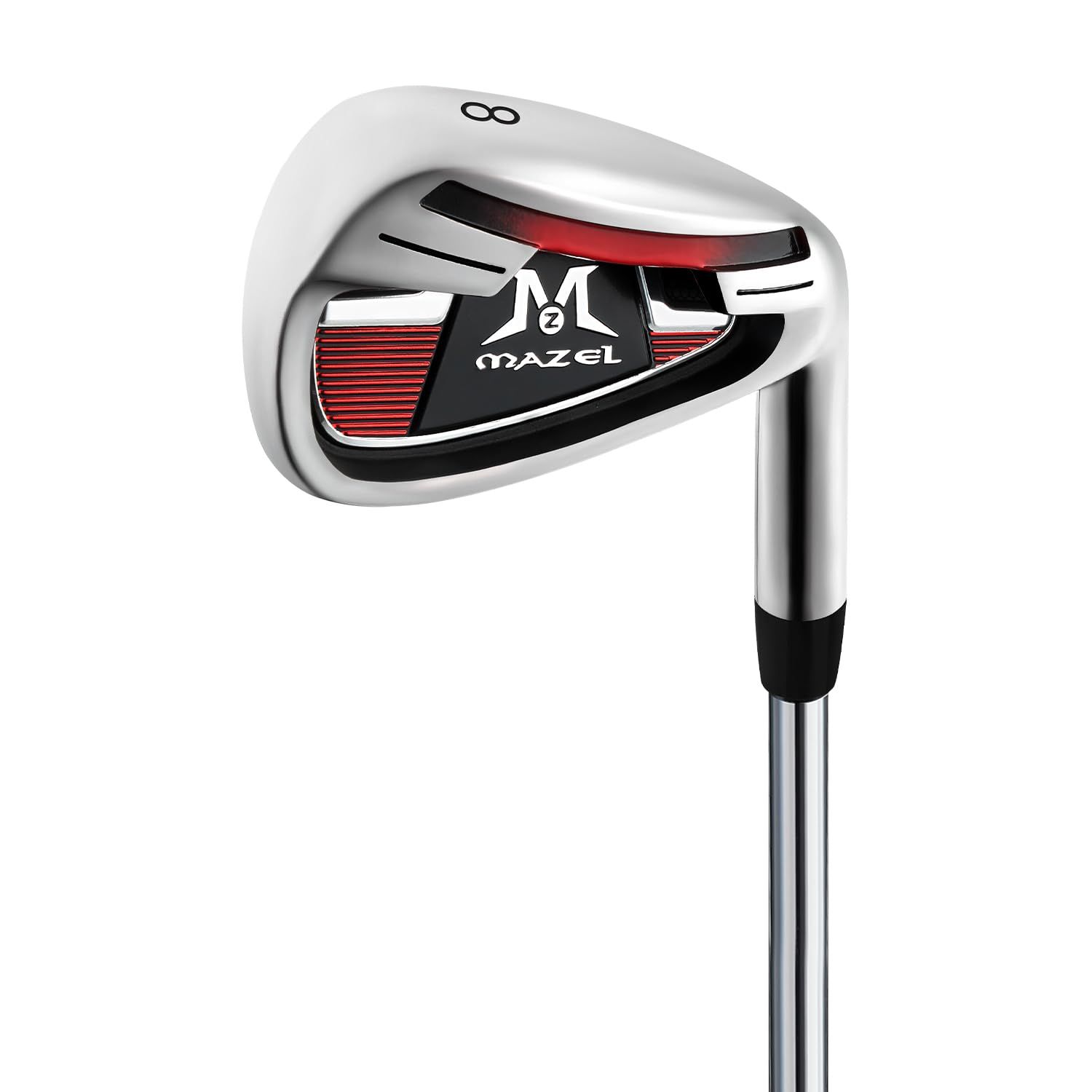 新品 MAZEL (マゼル) ゴルフ クラブ アイアン スチールシャフト 単品(番手:123456789PWSW) メンズ 右用 バッグなし・クラブのみ (ステンレス鋼（赤） 8番アイアン Sフレックス 右利き) 8,407円