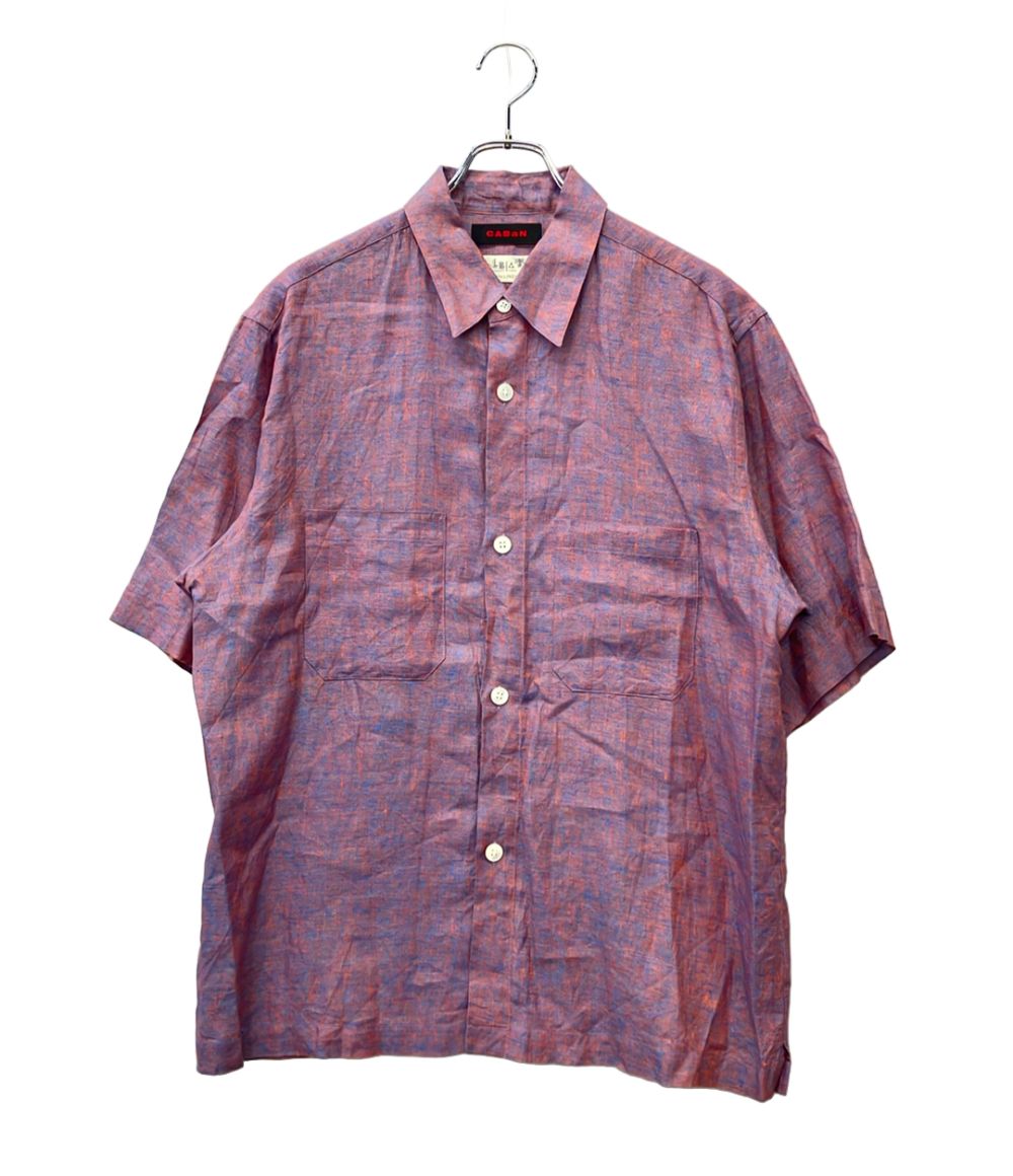 キャバン 半袖シャツ ネル リネン 59-05-01-05005 メンズ SIZE L CABaN