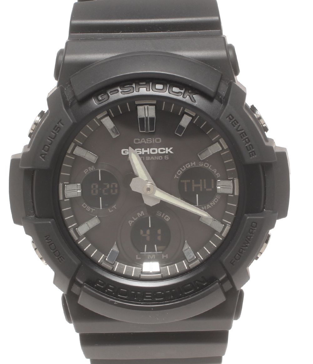 美品 カシオ 腕時計 G-SHOCK 電波ソーラー GAW-100B ソーラー ブラック メンズ CASIO
