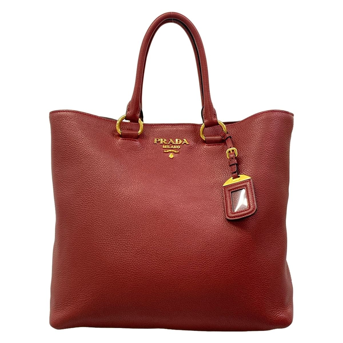 PRADA(プラダ) トートバッグ - レッド 革タグ レザー 65,725円