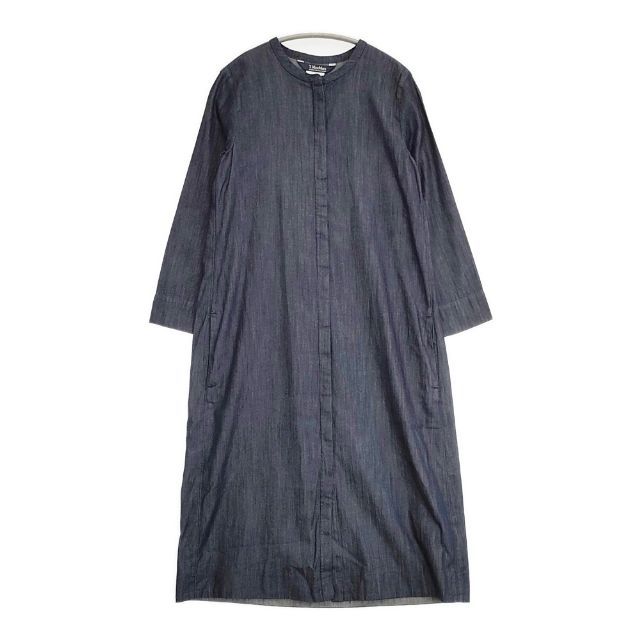 MAX MARA S Max Mara デニム コットン 比翼ボタン ワンピース ネイビー レディース マックスマーラ【中古】6-0809M∞