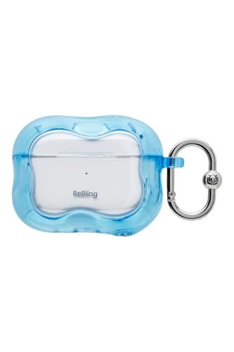 iFace Earphone Case for AirPods Pro 2nd/1st Gen BeBling 2 (Blue) | Shockproof Clear Silver with Carabiner, Uluru Glitter 49b53a84