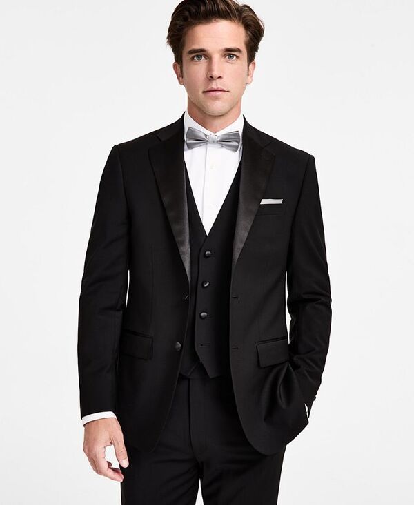 カルバンクライン メンズ アウター ジャケット・ブルゾン ウール ジャケット Calvin Klein Mens SlimFit WoolBlend Tuxedo Jacket Black ブラック