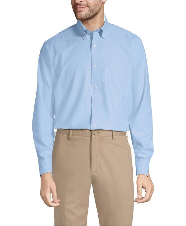 ランズエンド メンズ トップス シャツ オックスフォード コットン Lands End Mens No Iron Supima Cotton Oxfordresshirt Blue ブルー