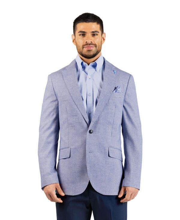 テーラーバード メンズ アウター ジャケット・ブルゾン コート Tailorbyrd Mens Melange Micro Grid Sport Coat Blue ブルー
