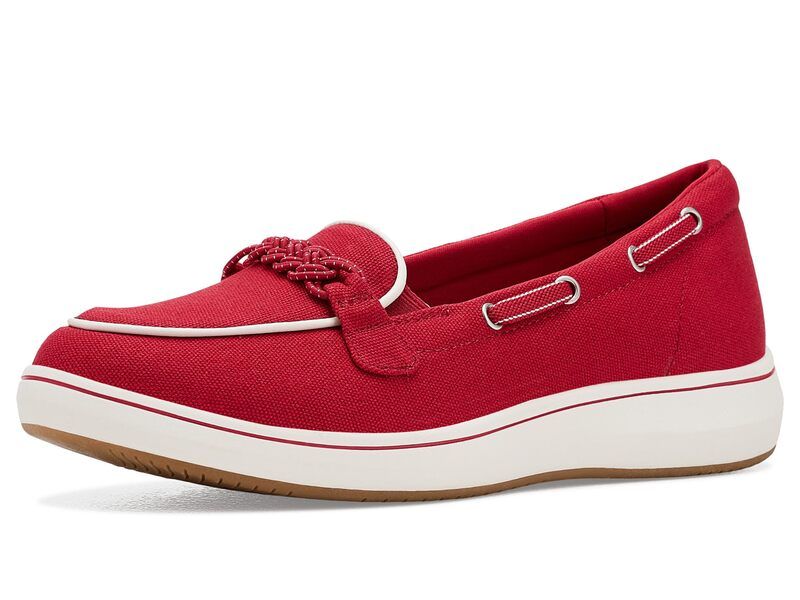 クラークス レディース シューズ スリッポン・ローファー Clarks Breezesky Bay Cherry Textile