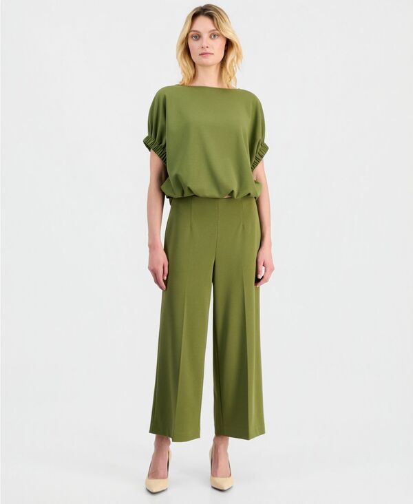 アンクライン レディース ボトムス カジュアルパンツ プチ クロップド Anne Klein Womens HighRise Cropped WideLeg Pants Regular Petite