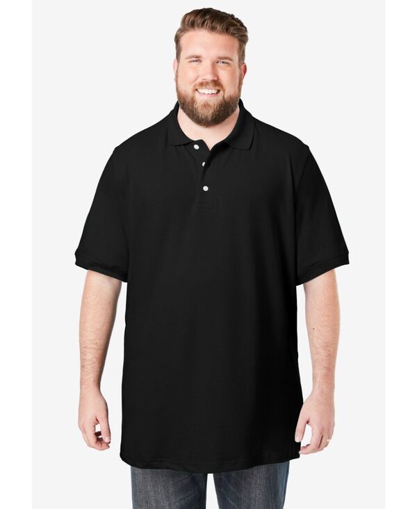 キングサイズ メンズ トップス ポロシャツ トール コットン KingSize Big Tall ShrinkLess LongerLength Cotton Polo Shirt Black ブラッ