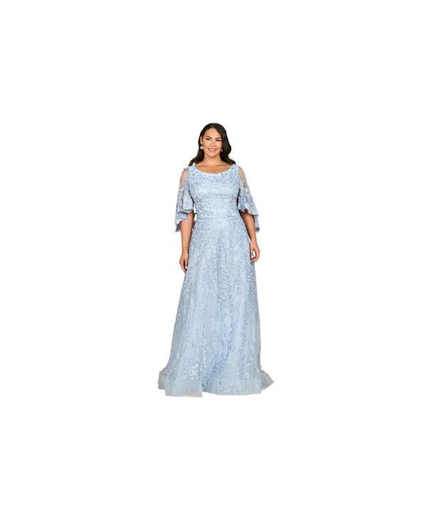 ララ レディース トップス ワンピース ケープデザイン キャップ ケープ Lara Womens Cape Sleeve Mothers Gown Light blue ブルー