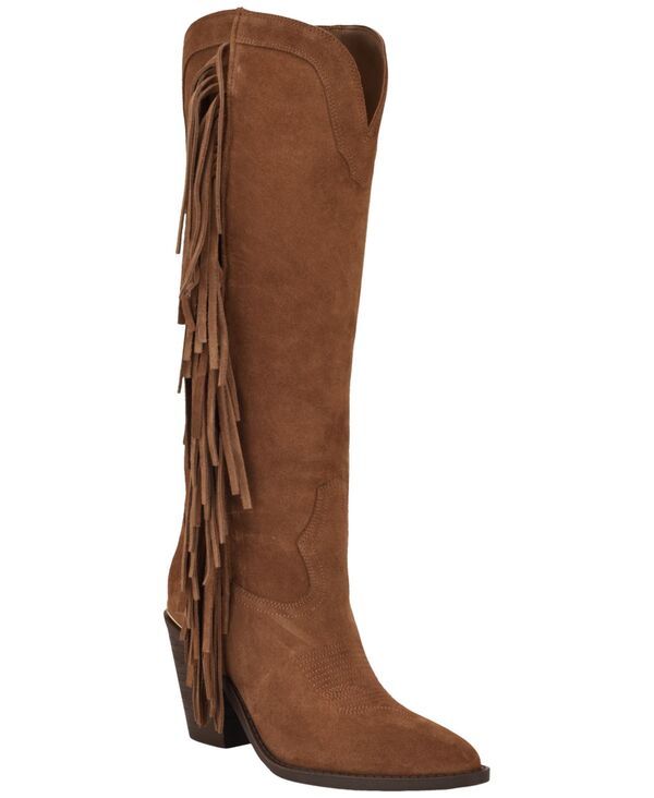 ゲス レディース シューズ ブーツ・レインブーツ フリンジ ヒール GUESS Womensashle Western Fringe Knee Higheeled Boot Brown Suede ブ