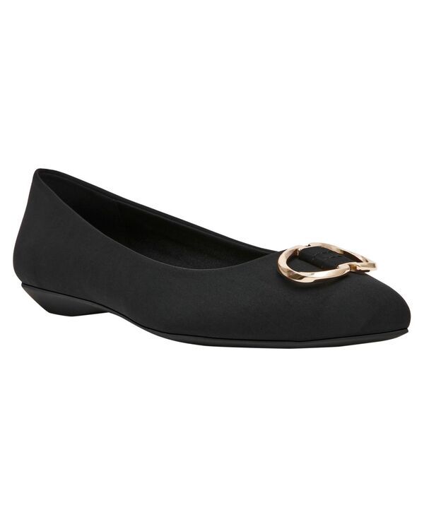アンクライン レディース シューズ スリッポン・ローファー Anne Klein Womens Oswego SlipOn Flats Black Stretch ブラック