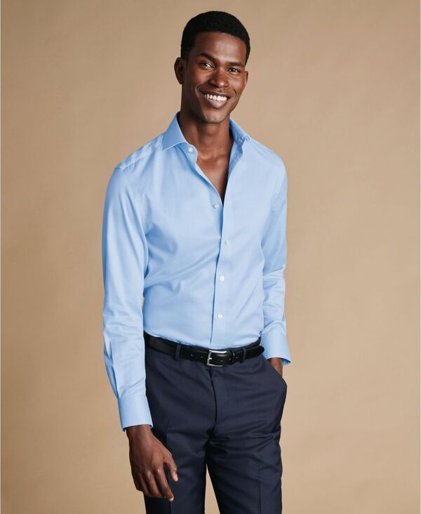 チャールズティリット メンズ トップス シャツ Charles Tyrwhitt Menspread Collar Solidresshirt Light Pastel Blue ブルー 14,186円