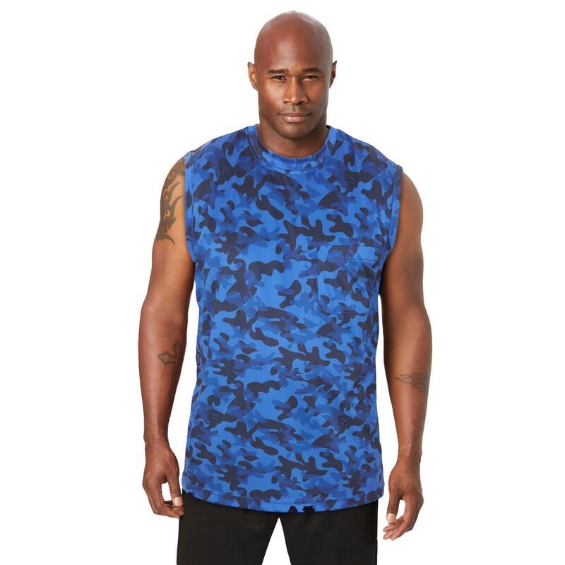 キングサイズ メンズ トップス Tシャツ トール KingSize Mens Big Tall Performance Muscle Tee Watercolor Camo
