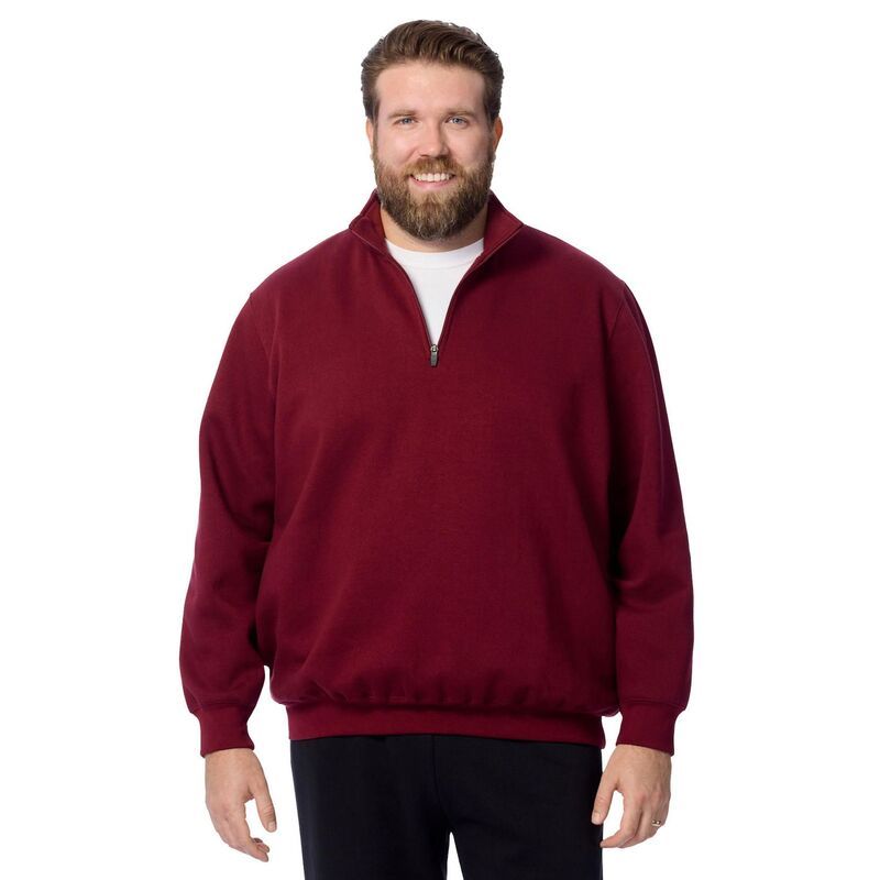 キングサイズ メンズ トップス Tシャツ スウェットール フリース KingSize Mens Big Tall Fleece 14 Zip Sweatshirt Burgundy バーガンディ