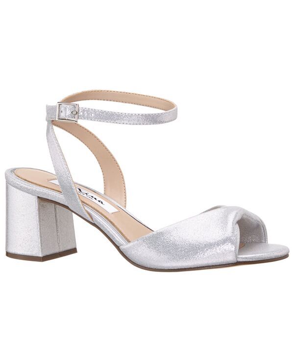 ニナ レディース シューズ サンダル トール スエード ヒール Nina Womens Nigella True Silver Metallic Suedette Block Heel Sandals