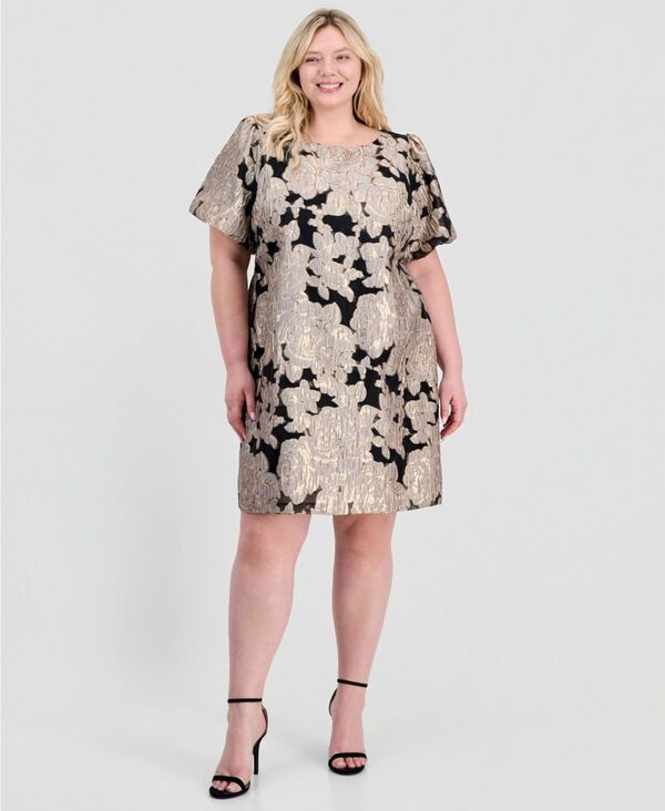 コネクテッド レディース トップス ワンピース Connected Womens Jacquard Sheath Dress Black Taupe ブラック