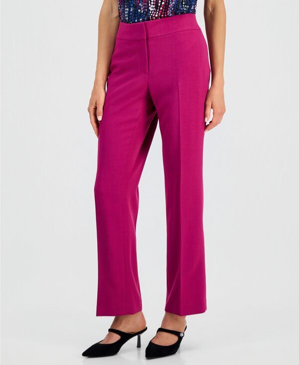 カスパール レディース ボトムス カジュアルパンツ プチ Kasper Womens Ava StraightLeg PressPleat Pants Regular Petite Cerise