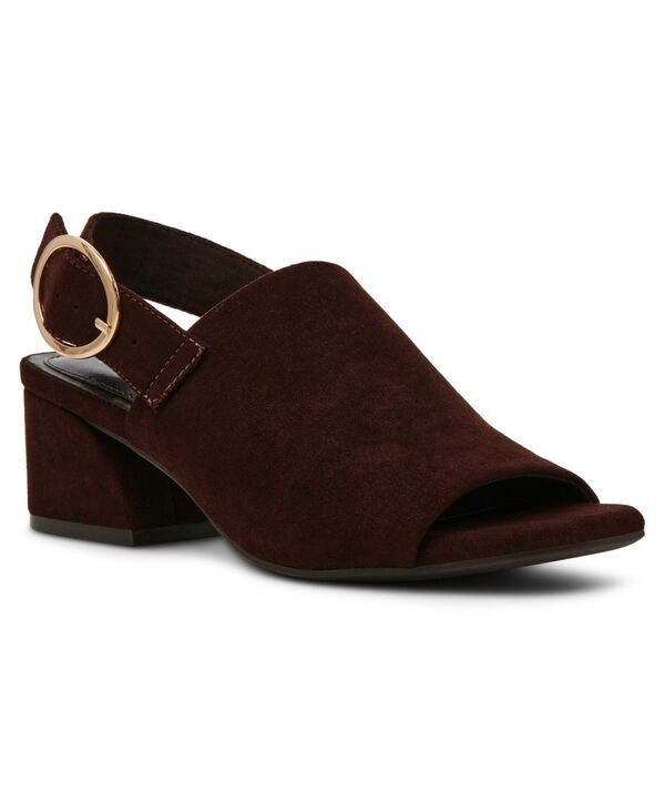 アンクライン レディース シューズ サンダル Anne Klein Womens Maddy Square Toe Shooties Chocolate Micro チョコレート