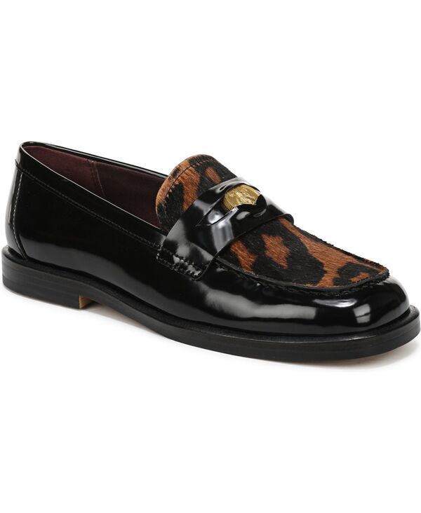 フランコサルト レディース シューズ スリッポン・ローファー Franco Sarto Womens Bessy Square Toe Loafers BlackLeopard Print Calf