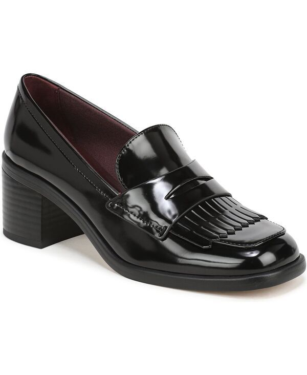 フランコサルト レディース シューズ スリッポン・ローファー Franco Sarto Womens Elian Square Toe Loafers Black Faux Patent Leathe