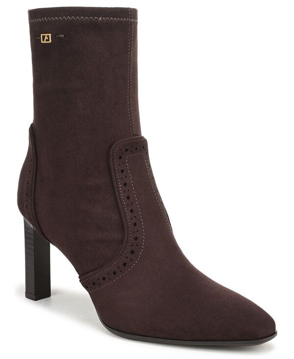 フランコサルト レディース シューズ ブーツ・レインブーツ Franco Sarto Womens Delani Square Toe Zip Short Boots Dark Hickory Fau