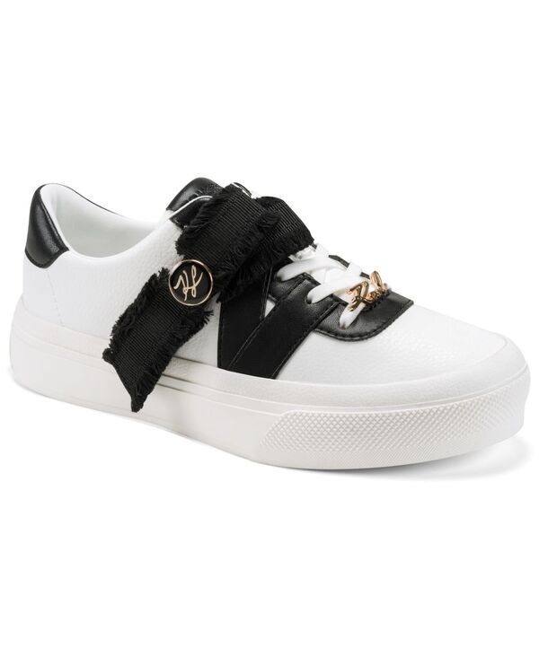 カール ラガーフェルド レディース シューズ スニーカー レース KARLAGERFELD PARIS Womens Greysen LaceUp Sneakers Bright WhiteBlack