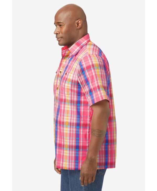 キングサイズ メンズ トップス シャツ ボタンダウン トール ダウン KingSize Big Tall Plaid WrinkleResistant Short Sleeve Button Down キングサイズ メンズ トップス シャツ ボタンダウン トール ダウン KingSize Big Tall Plaid WrinkleResistant Short Sleeve Button Down