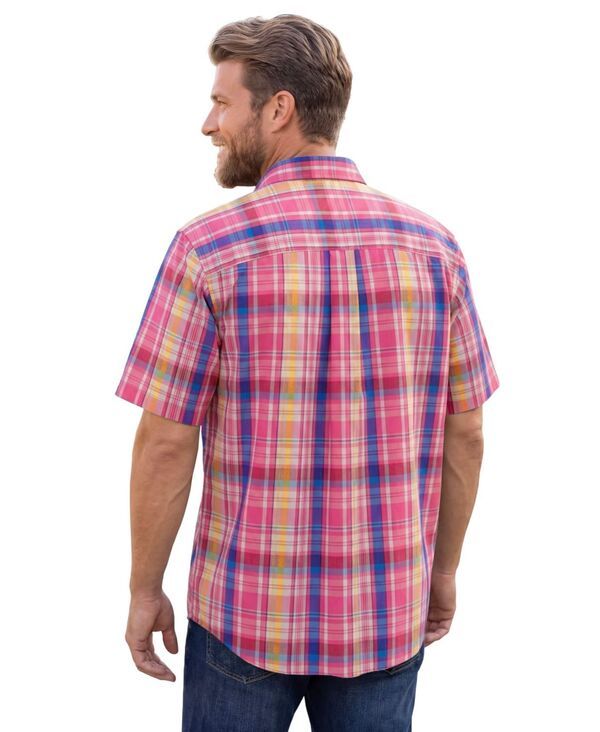 キングサイズ メンズ トップス シャツ ボタンダウン トール ダウン KingSize Big Tall Plaid WrinkleResistant Short Sleeve Button Down キングサイズ メンズ トップス シャツ ボタンダウン トール ダウン KingSize Big Tall Plaid WrinkleResistant Short Sleeve Button Down