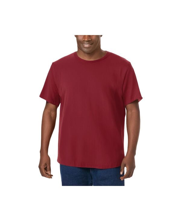 キングサイズ メンズ トップス Tシャツ クルーネック トール KingSize Big Tall ShrinkLess Lightweight Crewneck TShirt Rich burgun