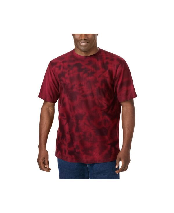 キングサイズ メンズ トップス Tシャツ クルーネック トール KingSize Big Tall ShrinkLess Lightweight Crewneck TShirt Red marble