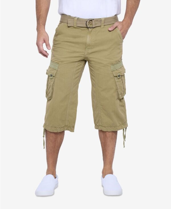 エックスレイ メンズ ボトムス ハーフパンツ・ショーツ トール ショートパンツ Big Tall XRAY Belted Below Knee Long Cargo Shorts New khaki 9,360円