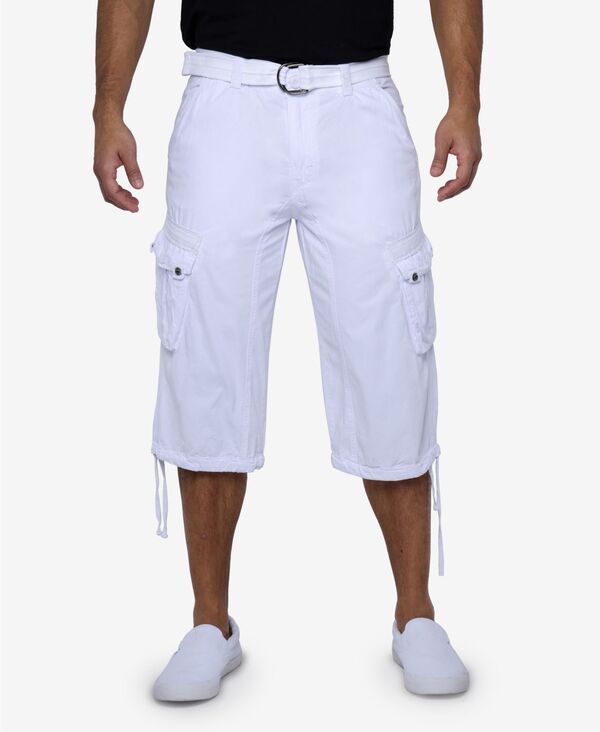 エックスレイ メンズ ボトムス ハーフパンツ・ショーツ トール ショートパンツ Big Tall XRAY Belted Below Knee Long Cargo Shorts White ホワイト