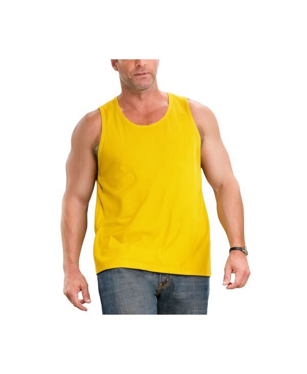 キングサイズ メンズ トップス Tシャツ トール KingSize Big Tall ShrinkLess Lightweight LongerLength Tank Cyber yellow イエロ