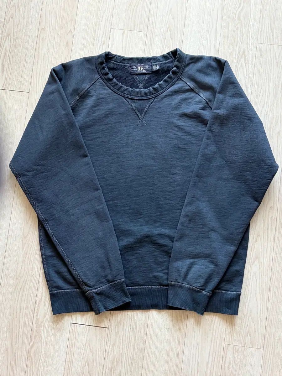 (L) RRL フレンチ テリー ブラック スウェット Tシャツ