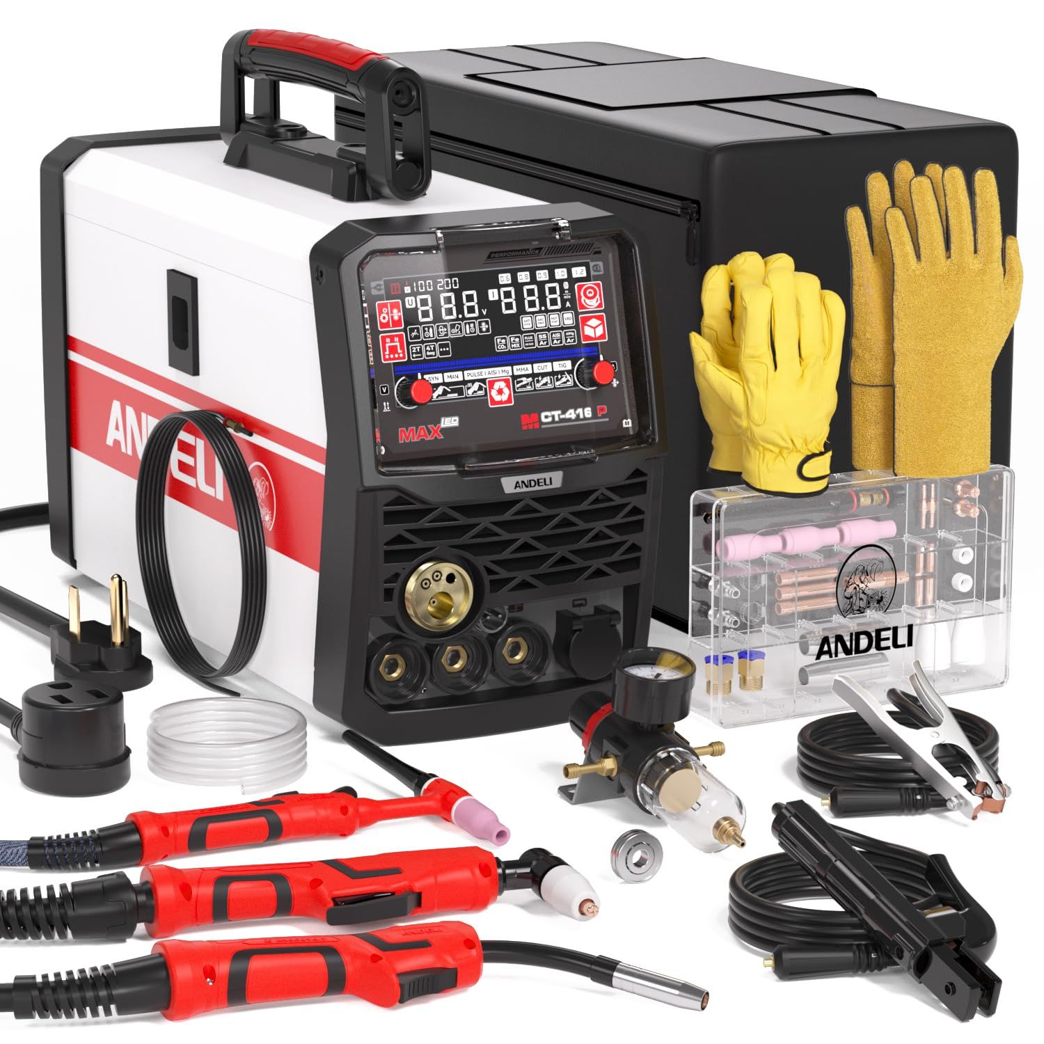 ★新品★ANDELI 半自動溶接機 アルミ溶接/プラズマ切断/HF TIG溶接可能 100V/200V兼用 160AMP 工業用 家庭用 MCT-416Pその他